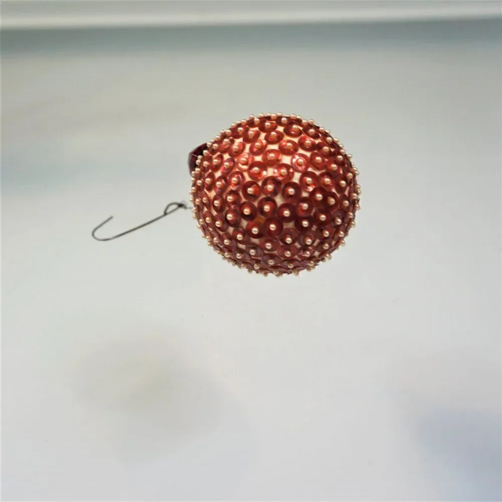 Christmas Ornament Sequined Jeweled Egg Vintage Tree Decoration